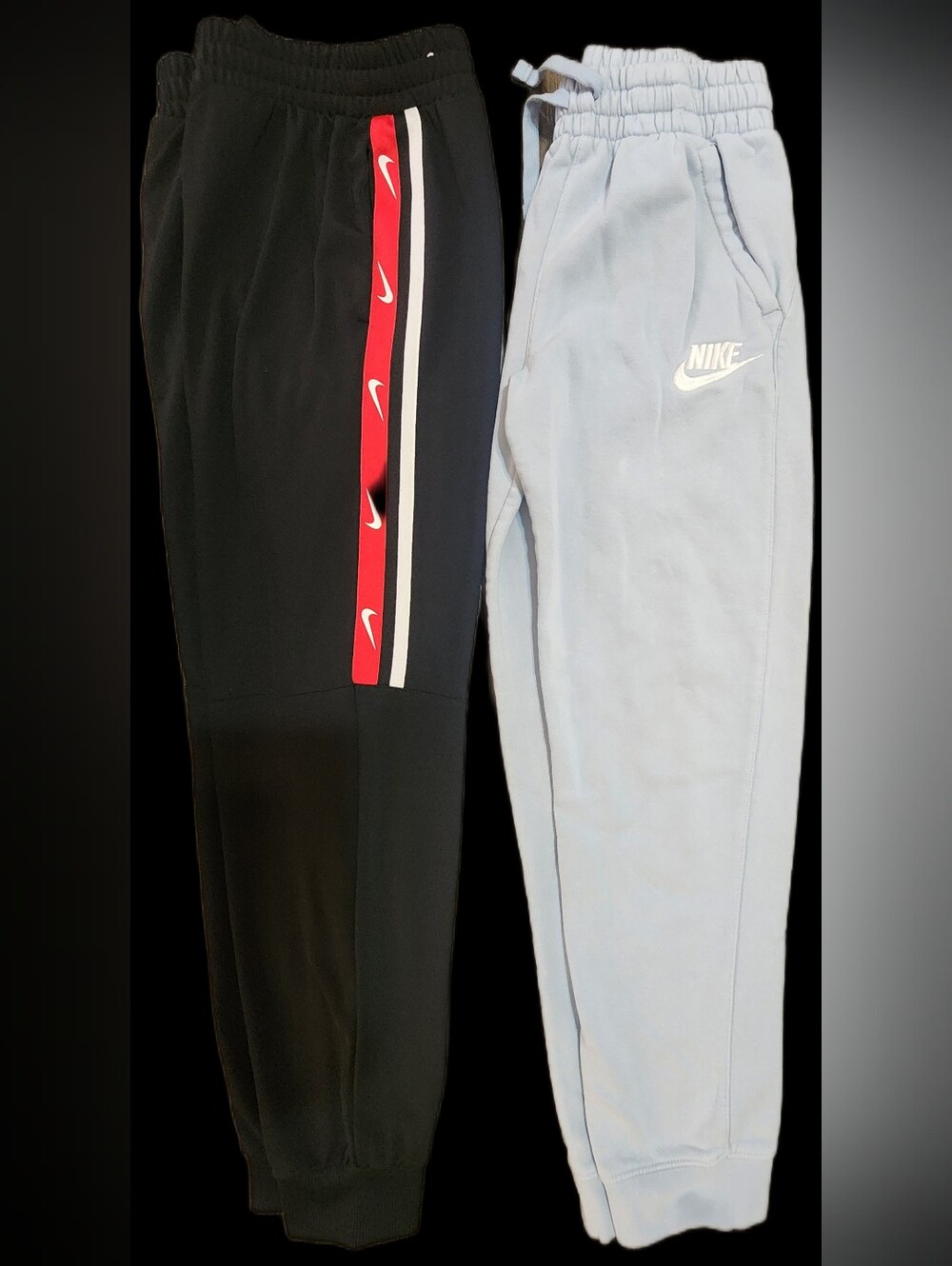 Boys Nike Sweatpants Lot Size L Black Taped & Light Blue Joggers